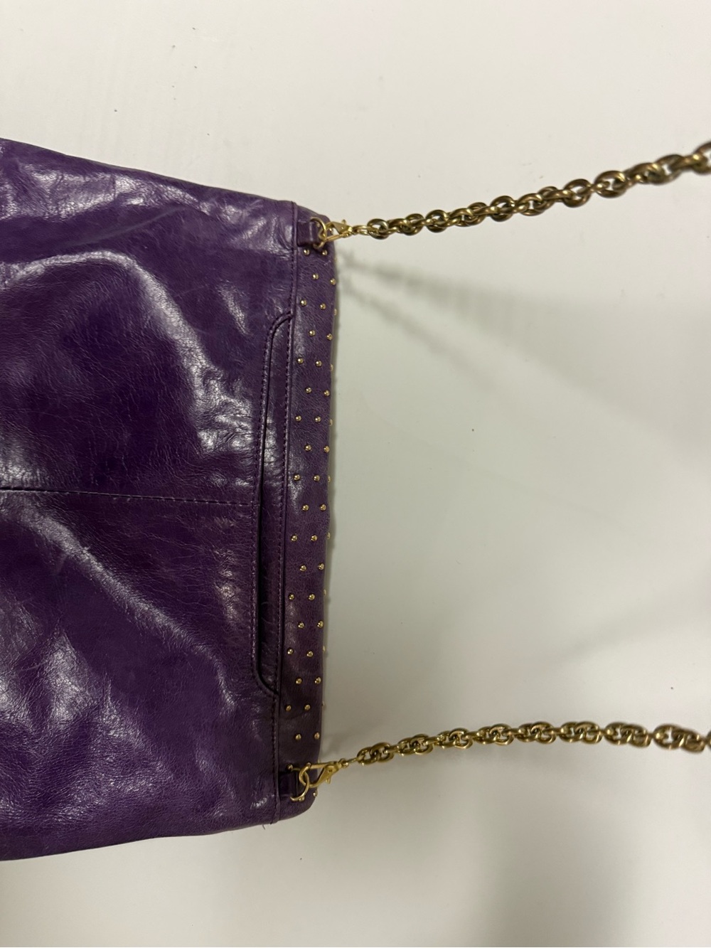 Vintage HOBO Purple Leather Studded Women's Bag - Picture 12 of 13